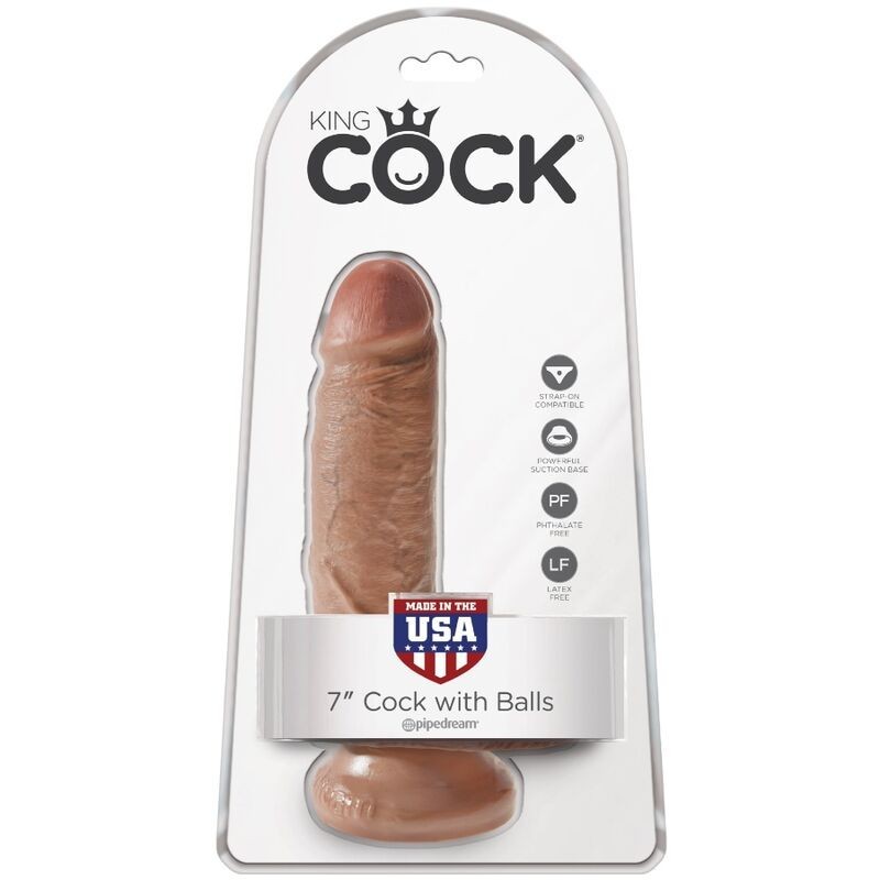King Cock - Pene Realistico Con Sfere 13.2 Cm Caramel - - Dildo Realistici | erosidea.com