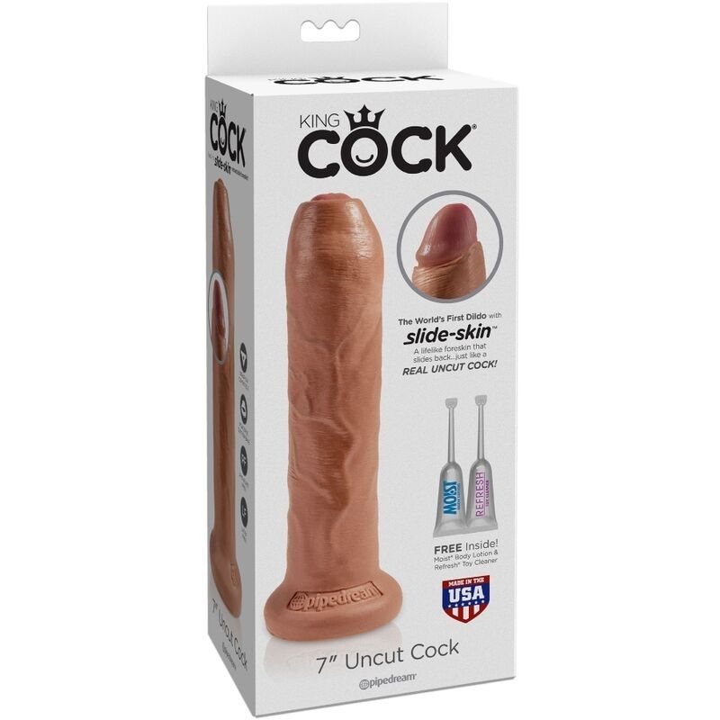 King Cock - Pene Realistico Non Tagliato 17.8 Cm Caramello - - Dildo Realistici | erosidea.com