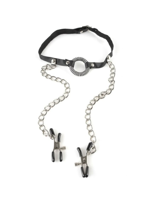 Fetish Fantasy Series - Bavaglio Con Morsetti Per Capezzoli - - Ball Gag e Bavagli | erosidea.com