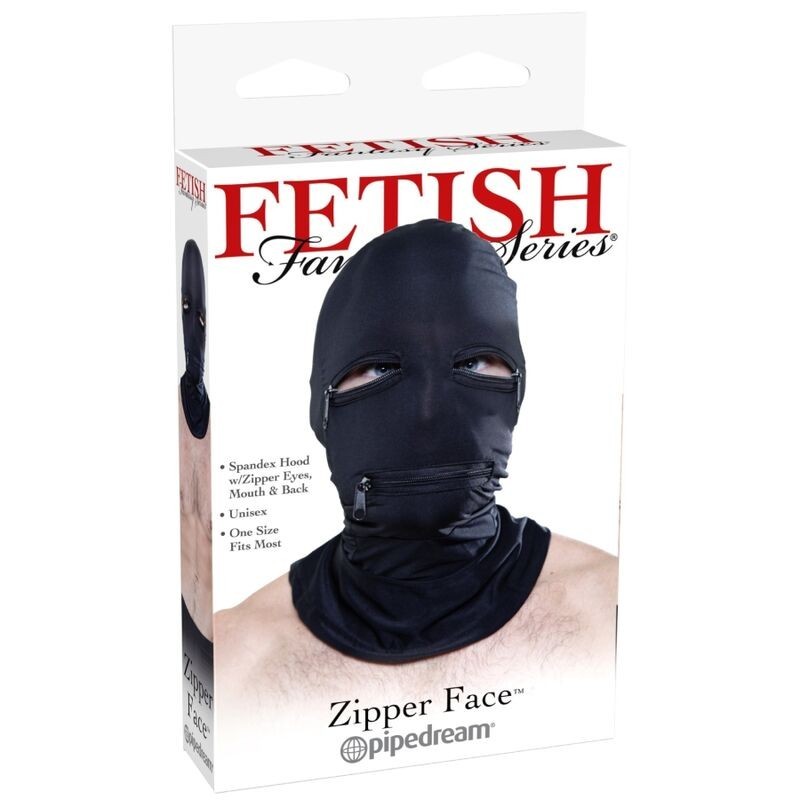 Fetish Fantasy Series - Cappuccio Con Cerniere Nero - - Maschere e Cappucci | erosidea.com