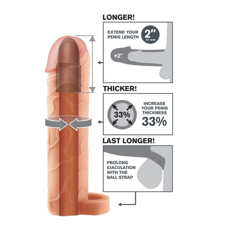 Fantasy X- Tensions - Pelle Perfect 2 Prolunga Extension Ball Strap - FANTASY X-TENSIONS - Guaine e Prolunghe | erosidea.com