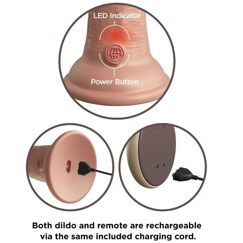 King Cock - Elite Vibratore Dildo Realistico E Telecomando In Silicone 23 Cm - - Dildo Speciali | erosidea.com