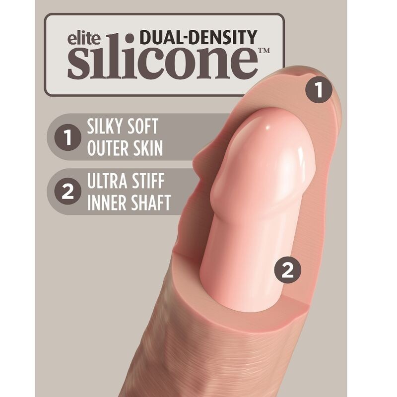 King Cock - Elite Vibratore Dildo Realistico E Telecomando In Silicone 23 Cm - - Dildo Speciali | erosidea.com