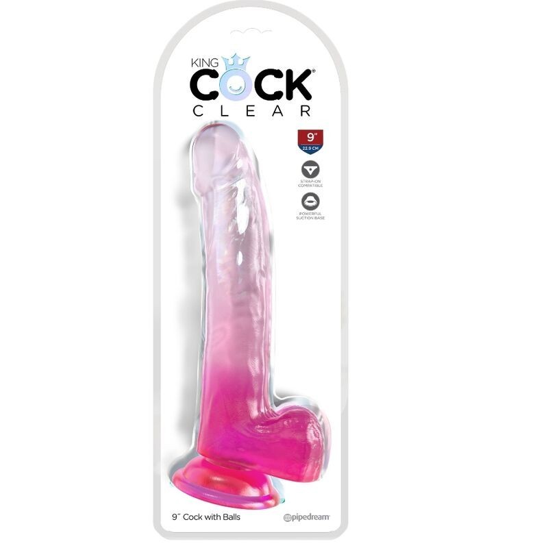King Cock - Clear Dildo Con Testicoli 20.3 Cm Rosa - - Dildo Realistici | erosidea.com