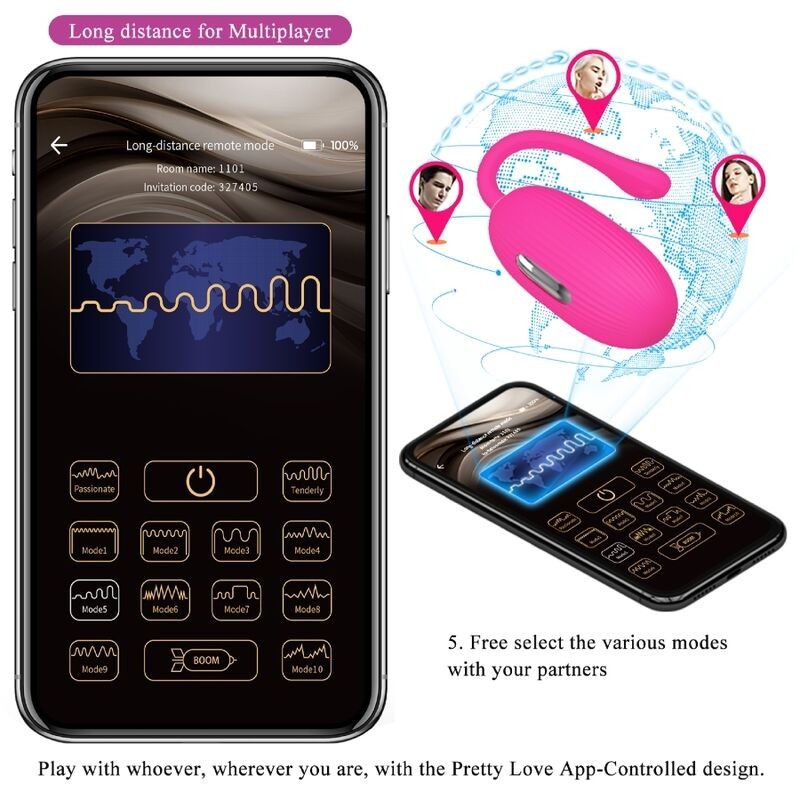 Uovo Vibrante Ricaricabile Doreen Magenta - PRETTY LOVE SMART - Vibratori | erosidea.com