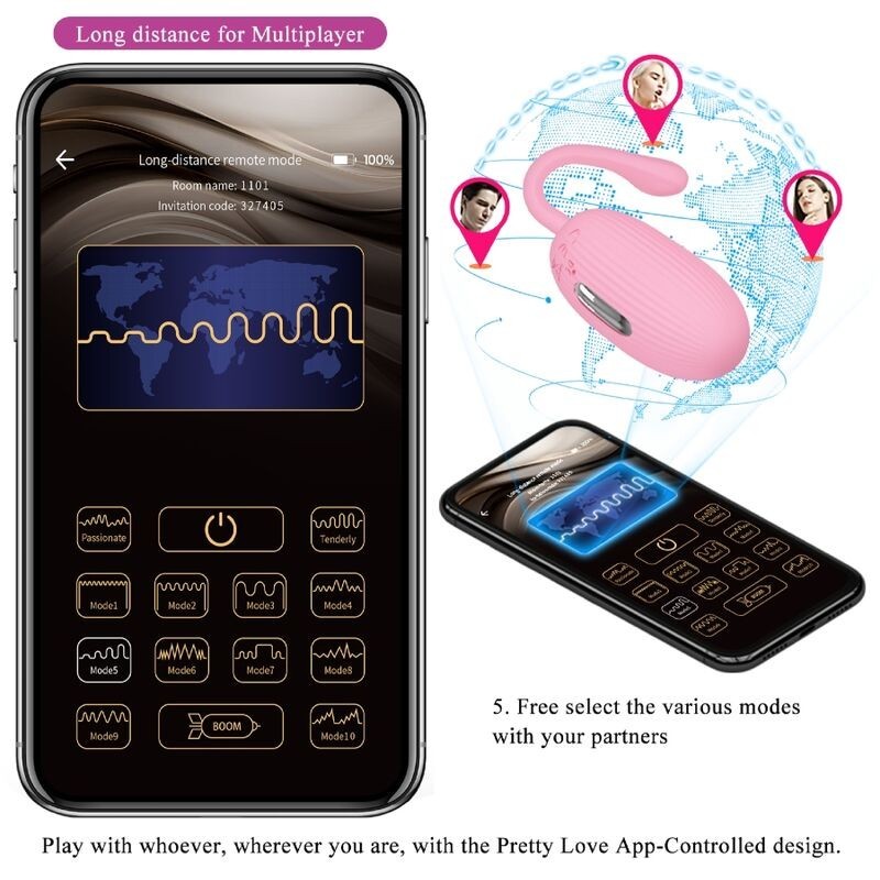 Pretty Love - Uovo Vibrante Ricaricabile Doreen Pink - PRETTY LOVE SMART - Vibratori | erosidea.com