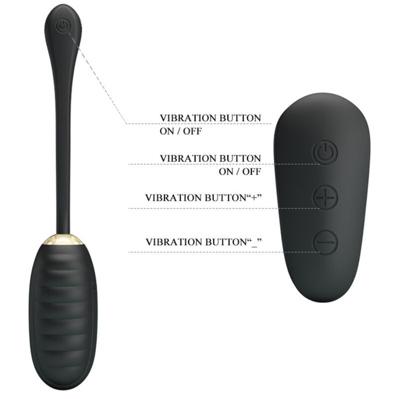 Uovo Vibrante Ricaricabile Doreen Luxury Nero - PRETTY LOVE SMART - Vibratori | erosidea.com