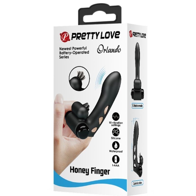 Vibratore Copertura Per Dita Orlando Nera - PRETTY LOVE MALE - Masturbatori | erosidea.com