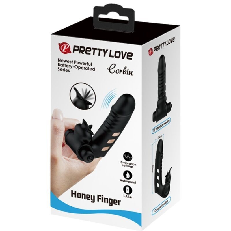 Vibratore Copertura Per Dita Corbin Nera - PRETTY LOVE MALE - Masturbatori | erosidea.com