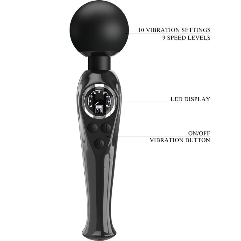 Wand Vibrante Skyler Nera - PRETTY LOVE LED - Magic Wand | erosidea.com
