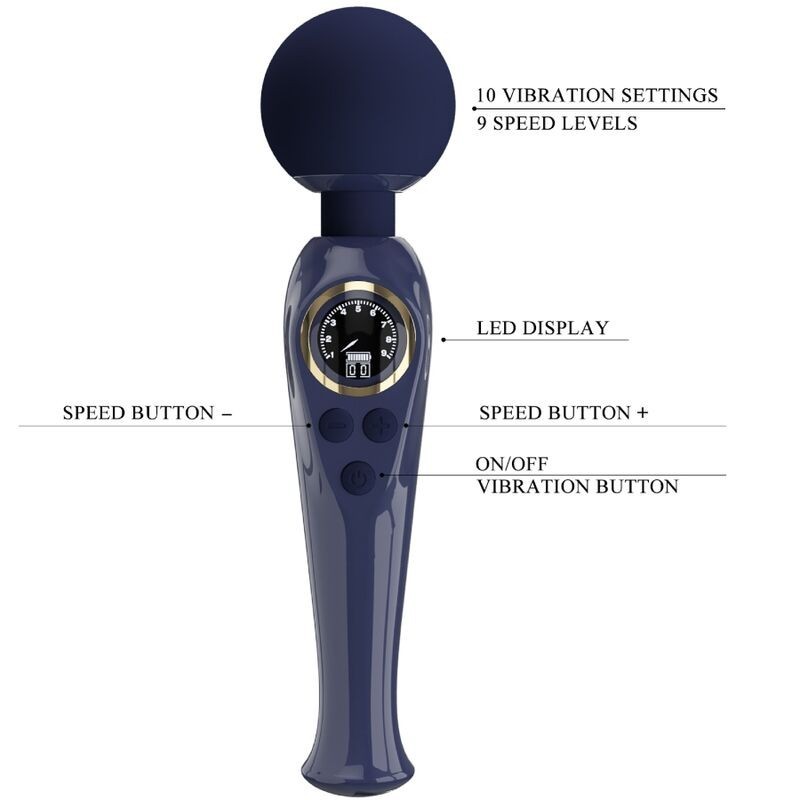 Wand Vibrante Skyler Blu - PRETTY LOVE LED - Magic Wand | erosidea.com