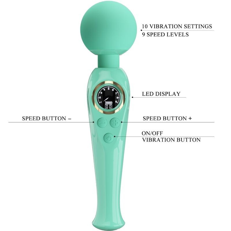 Wand Massaggiatore Skyler Pretty Love Led Verde - PRETTY LOVE LED - Magic Wand | erosidea.com