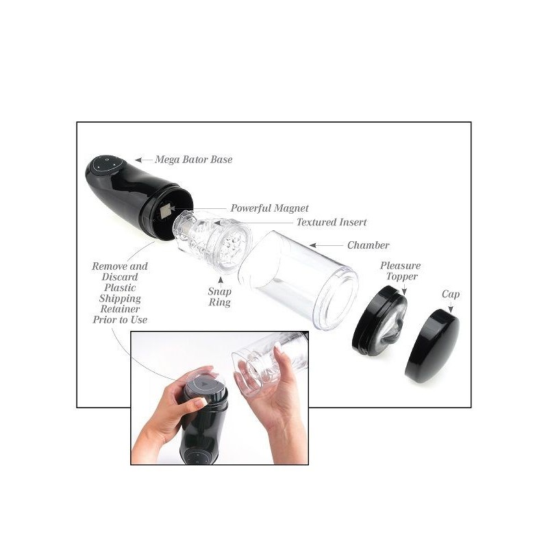 Extreme Toyz - Masturbatore Maschile Usb Pdx Mega Bator Ano Nero - EXTREME TOYZ - Masturbatori Mini | erosidea.com