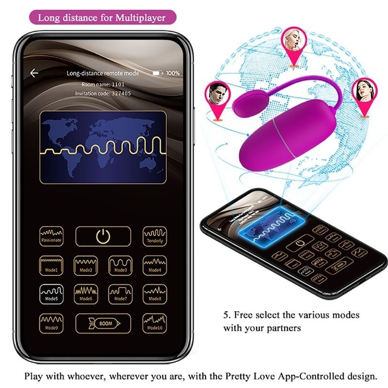 Ninfa Uovo Vibrante App Controllato Viola - PRETTY LOVE BOTTOM - Vibratori | erosidea.com