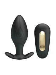 Pretty Love - Vibratore Ricaricabile Plug Anale Regina Nero - PRETTY LOVE BOTTOM - Plug e Catene Anali | erosidea.com