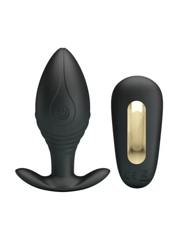 Pretty Love - Vibratore Ricaricabile Plug Anale Regina Nero - PRETTY LOVE BOTTOM - Plug e Catene Anali | erosidea.com