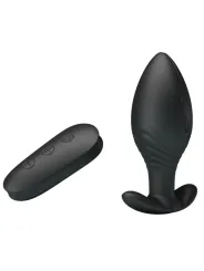 Pretty Love - Vibratore Ricaricabile Plug Anale Regina Nero - PRETTY LOVE BOTTOM - Plug e Catene Anali | erosidea.com