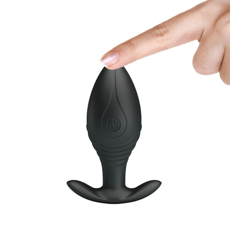 Pretty Love - Vibratore Ricaricabile Plug Anale Regina Nero - PRETTY LOVE BOTTOM - Plug e Catene Anali | erosidea.com