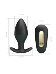 Pretty Love - Vibratore Ricaricabile Plug Anale Regina Nero - PRETTY LOVE BOTTOM - Plug e Catene Anali | erosidea.com