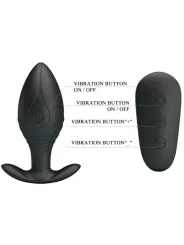 Pretty Love - Vibratore Ricaricabile Plug Anale Regina Nero - PRETTY LOVE BOTTOM - Plug e Catene Anali | erosidea.com