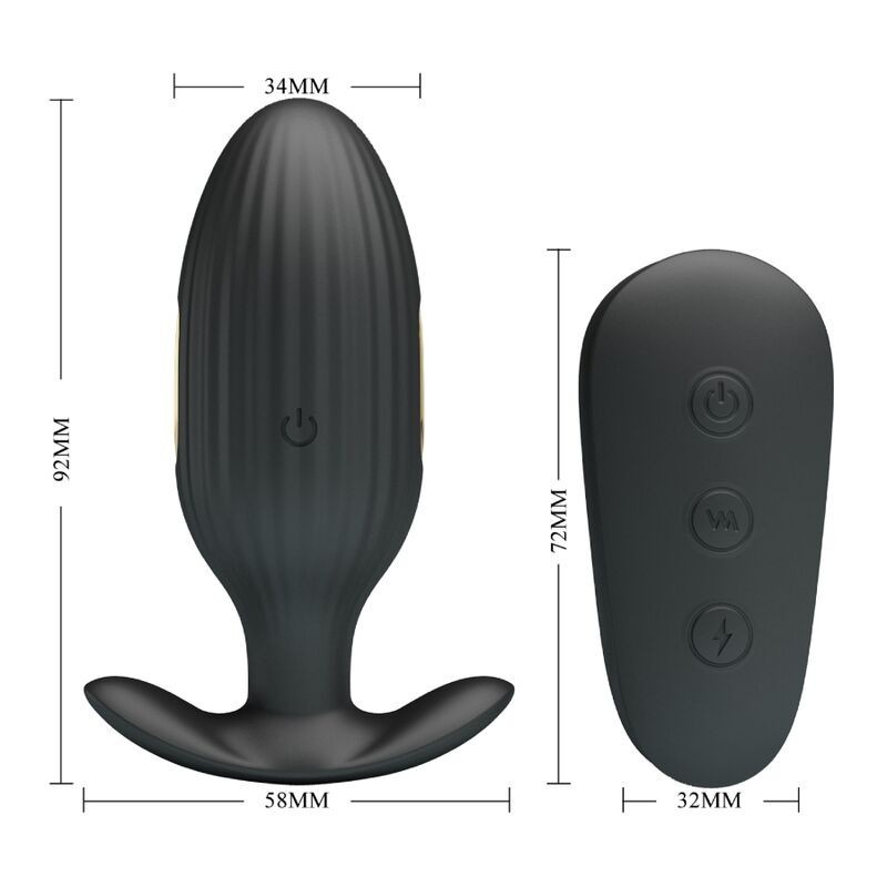 Vibratore Anale Ricaricabile Kelly Plug Nero - PRETTY LOVE BOTTOM - Plug e Catene Anali | erosidea.com