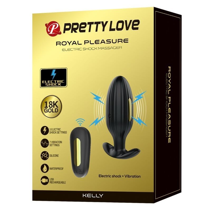Vibratore Anale Ricaricabile Kelly Plug Nero - PRETTY LOVE BOTTOM - Plug e Catene Anali | erosidea.com