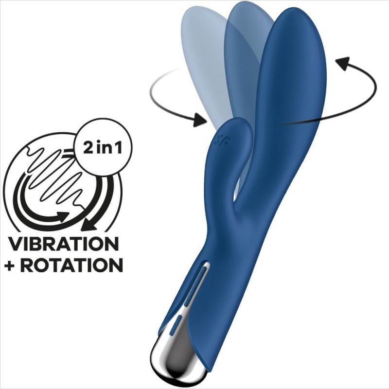 Satisfyer - Spinning Rabbit 1 Stimolazione Clitoride E Punto G Blu - SATISFYER VIBRATOR - Vibratori punto G | erosidea.com