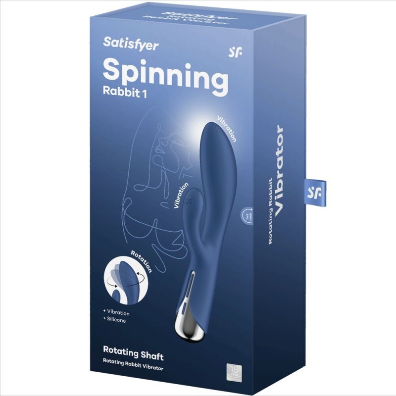 Satisfyer - Spinning Rabbit 1 Stimolazione Clitoride E Punto G Blu - SATISFYER VIBRATOR - Vibratori punto G | erosidea.com