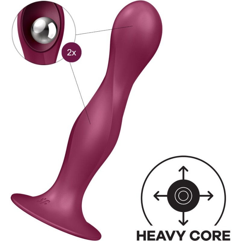 Satisfyer - Dildo In Silicone Doppia Palla Granato - SATISFYER PLUGS - Dildo Speciali | erosidea.com