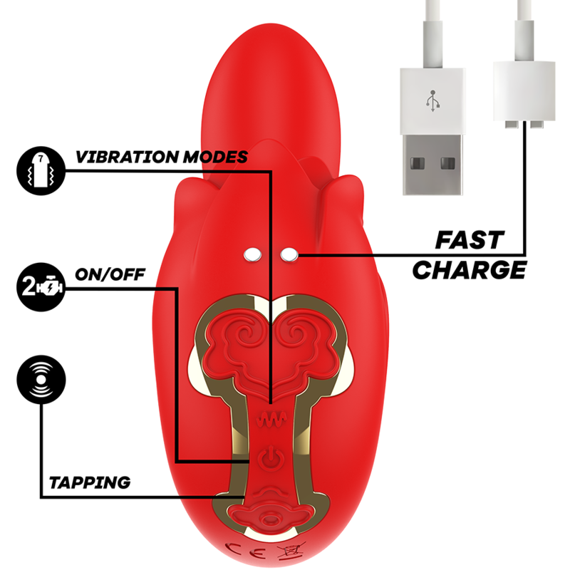 Mia - Selena Stimolatore Vibrante + Tapping Rosso - MIA - Stimolatori | erosidea.com