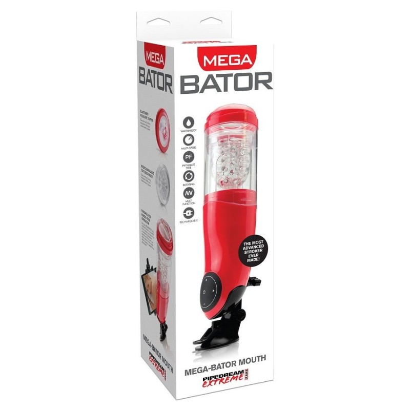 Extreme Toyz - Pdx Mega Bator Usb Masturbatore Maschio Bocca Rosso - EXTREME TOYZ - Masturbatori Orali | erosidea.com