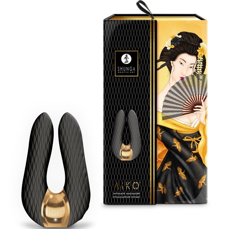 Massaggiatore Intimo Aiko Nero - SHUNGA TOYS - Vibratori | erosidea.com