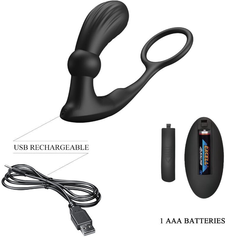 Vibratore Anello Anale E Warren Black - PRETTY LOVE BOTTOM - Anelli Fallici | erosidea.com
