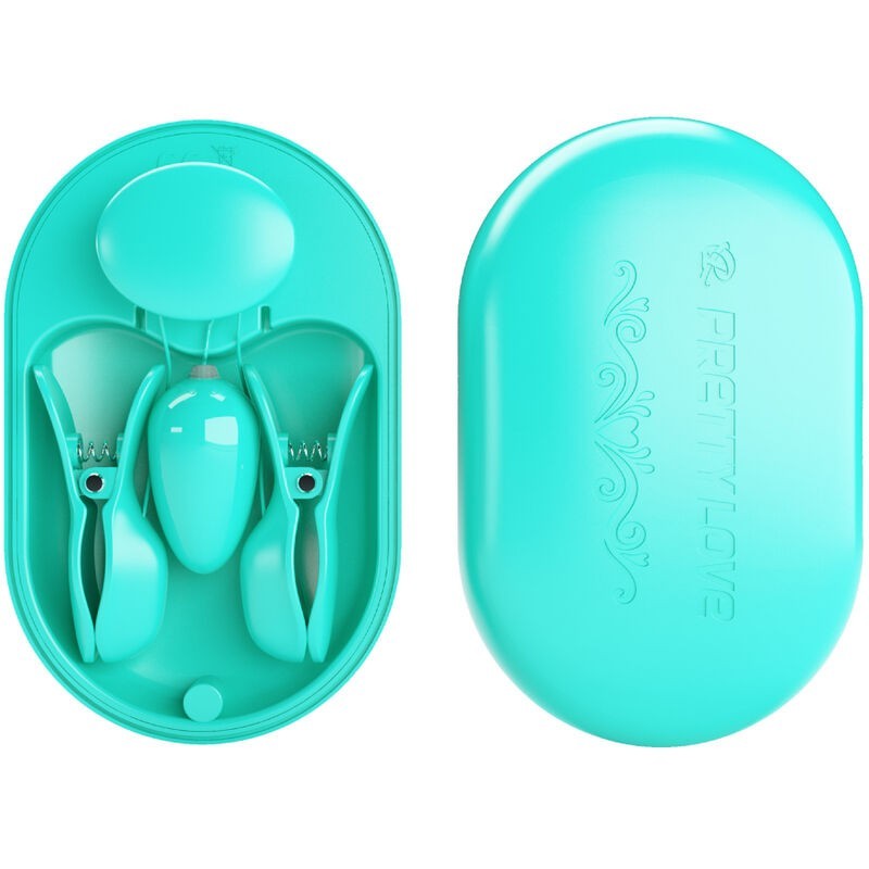 Scatola A Sorpresa Pinzette Per Elettrostimolazione Blu - PRETTY LOVE FLIRTATION - Pinzette Capezzoli | erosidea.com