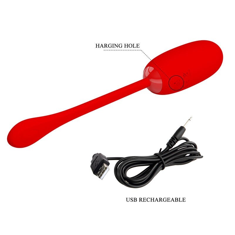 Uovo Vibrante Julius Impermeabile-Ricaricabile Rosso - PRETTY LOVE SMART - Vibratori Mini | erosidea.com