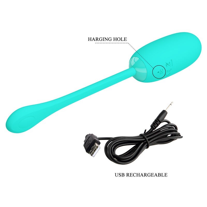 Uovo Vibrante Julius Impermeabile-Ricaricabile Verde Acqua - PRETTY LOVE SMART - Vibratori Mini | erosidea.com