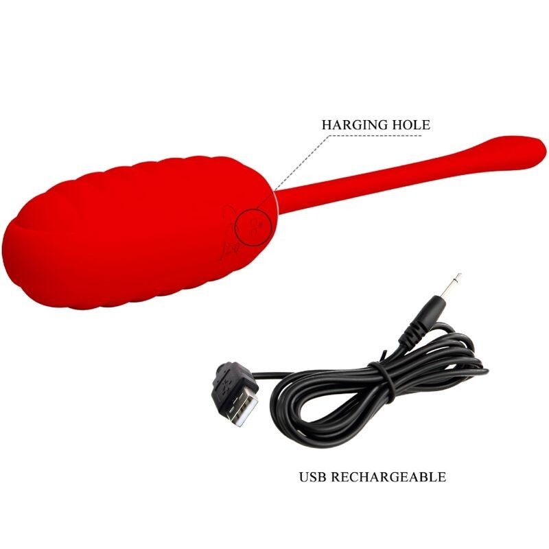 Uovo Vibrante Ricaricabile Kirk Rosso - PRETTY LOVE SMART - Vibratori Mini | erosidea.com