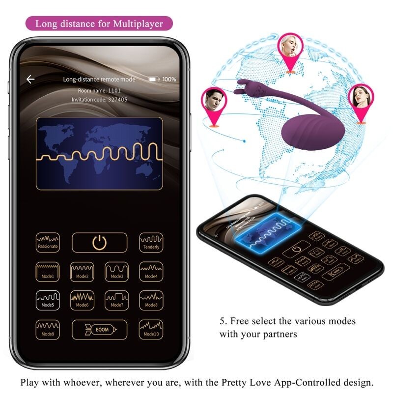 Catalina Vibrator App Telecomando Viola - PRETTY LOVE LED - Stimolatori | erosidea.com