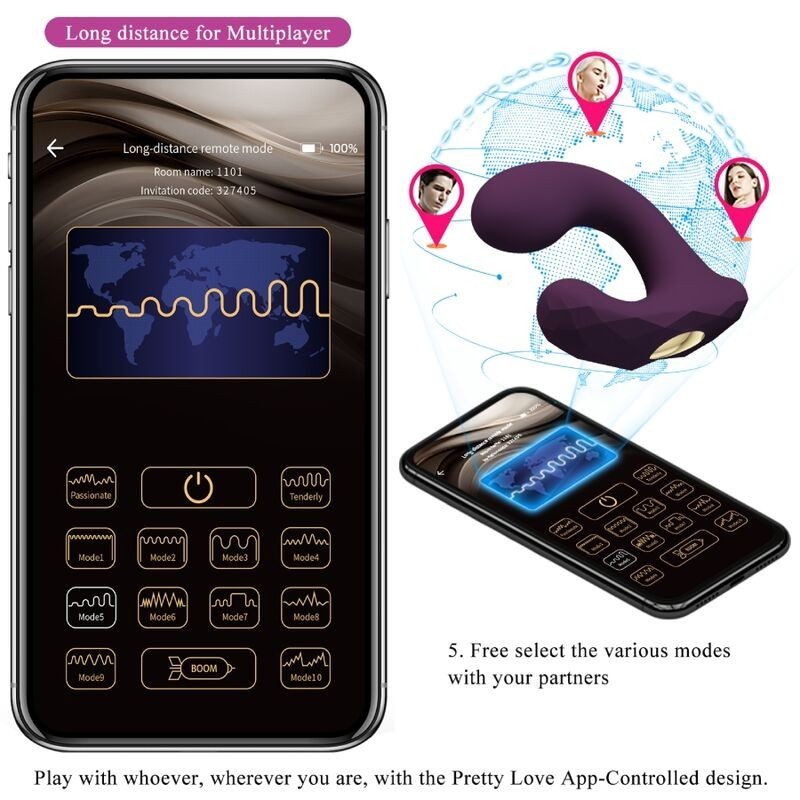 Billy Telecomando Vibrazione Viola App Gratuita - PRETTY LOVE - Vibratori con App | erosidea.com