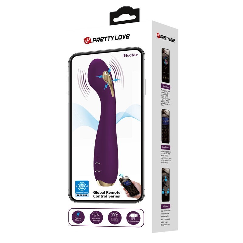 Vibratore Hector Elettroshock Con App Viola - PRETTY LOVE HIGH GRADE - Vibratori con App | erosidea.com