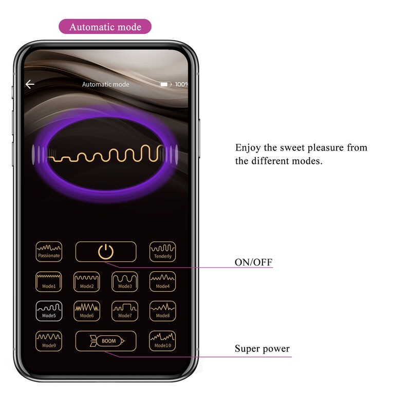 Vibratore Hector Elettroshock Con App Viola - PRETTY LOVE HIGH GRADE - Vibratori con App | erosidea.com