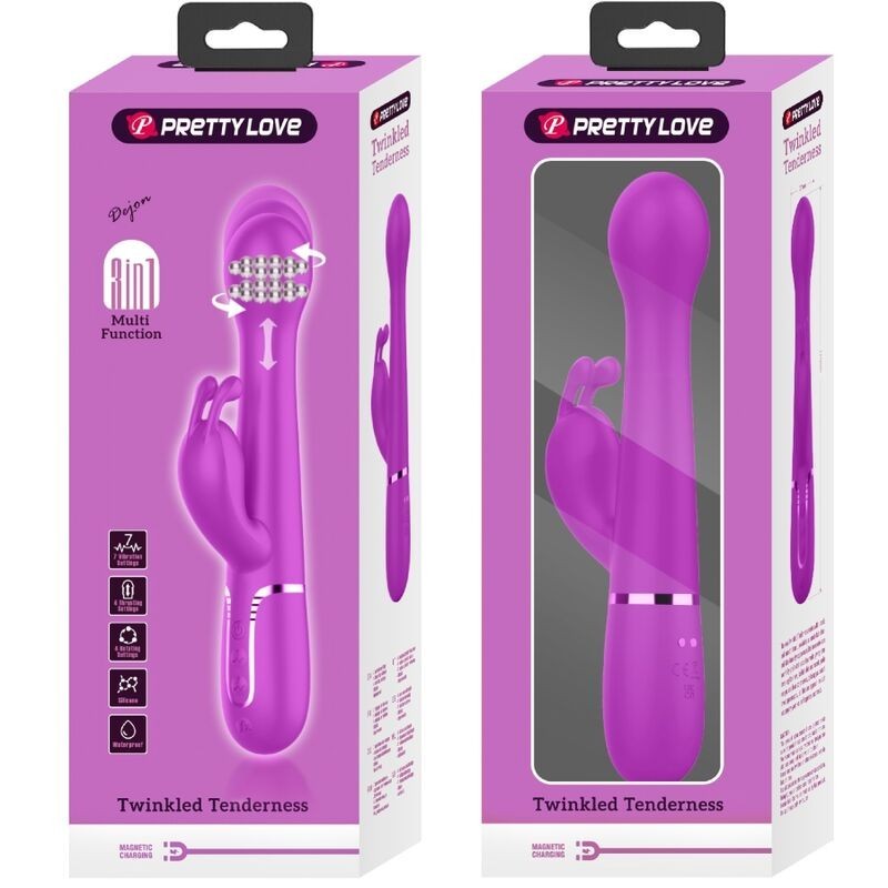 Vibratore Dejon Rabbit 3 In 1 Viola Multifunzione - PRETTY LOVE FLIRTATION - Vibratori Rabbit | erosidea.com