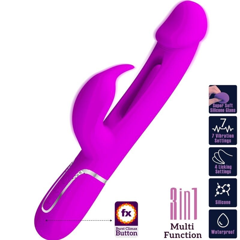 Vibratore Dejon Rabbit 3 In 1 Multifunzione Fucsia - PRETTY LOVE FLIRTATION - Vibratori Rabbit | erosidea.com