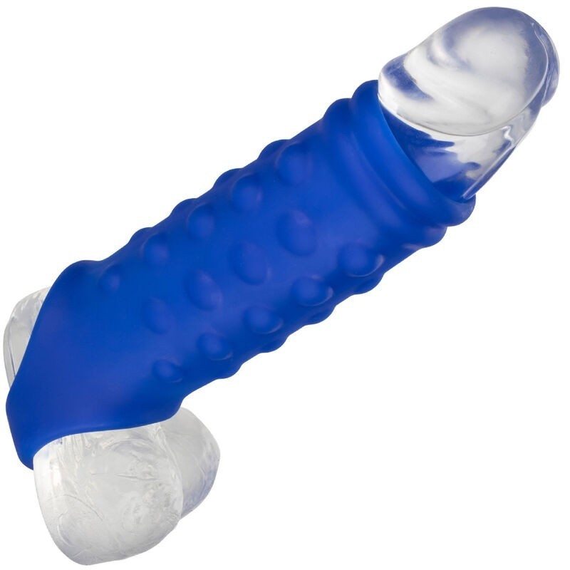 Calexotics - Admiral Copertura Per Pene Con Perline In Silicone Liquido Blu - CALEXOTICS - Guaine e Prolunghe | erosidea.com