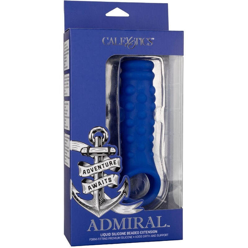 Calexotics - Admiral Copertura Per Pene Con Perline In Silicone Liquido Blu - CALEXOTICS - Guaine e Prolunghe | erosidea.com