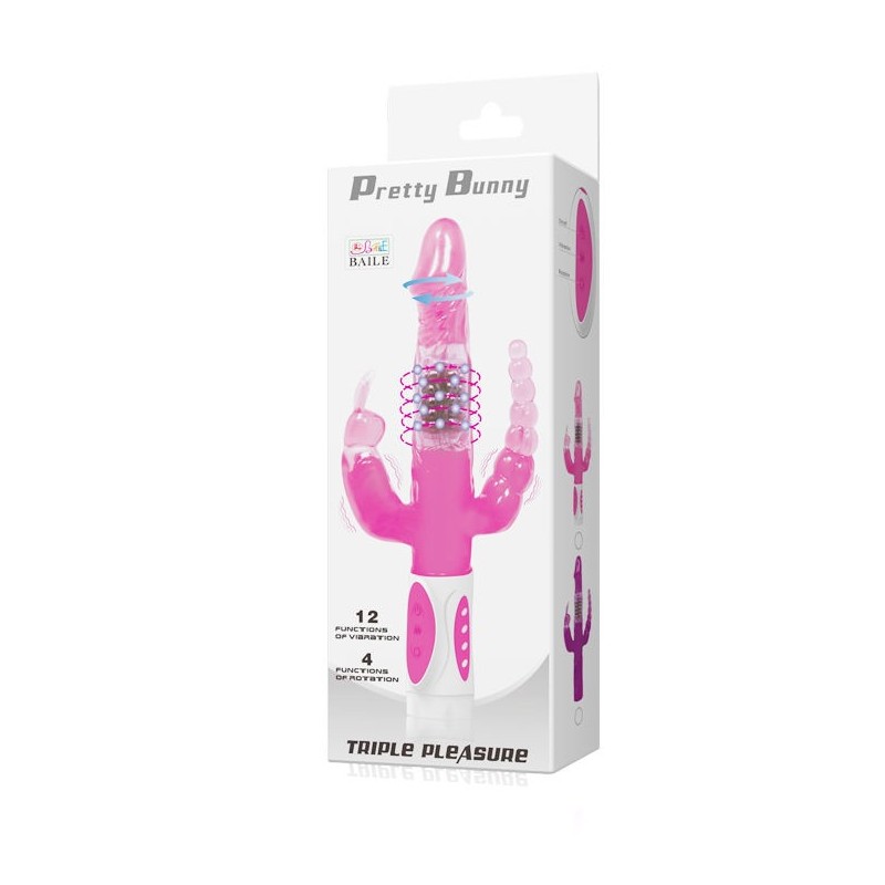 Baile Pretty Bunny Triplo Vibratore Rotatore - BAILE ROTATIONS - Vibratori Rabbit | erosidea.com