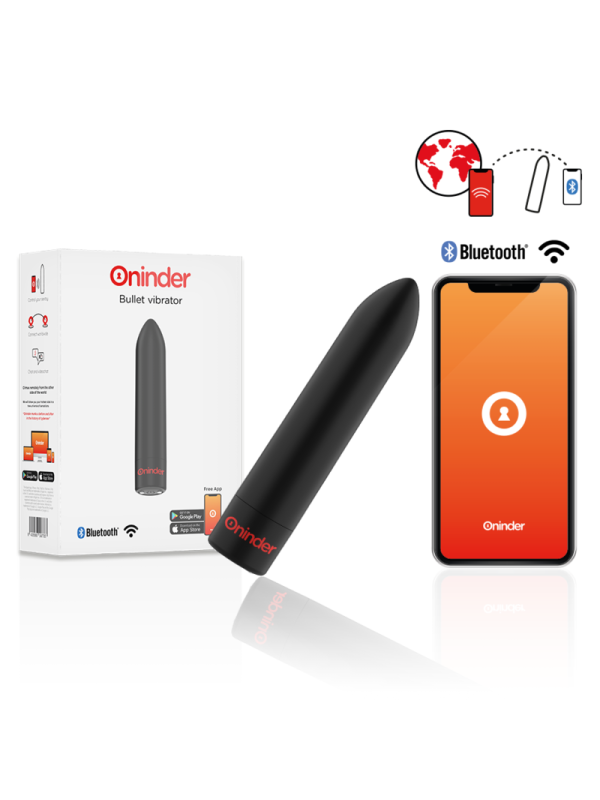 Oninder - Vibratore Berlin Nero 9 Modalità 85 x 2 Cm App Gratuita - ONINDER - Vibratori con App | erosidea.com