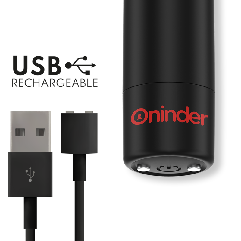 Oninder - Vibratore Berlin Nero 9 Modalità 85 x 2 Cm App Gratuita - ONINDER - Vibratori con App | erosidea.com