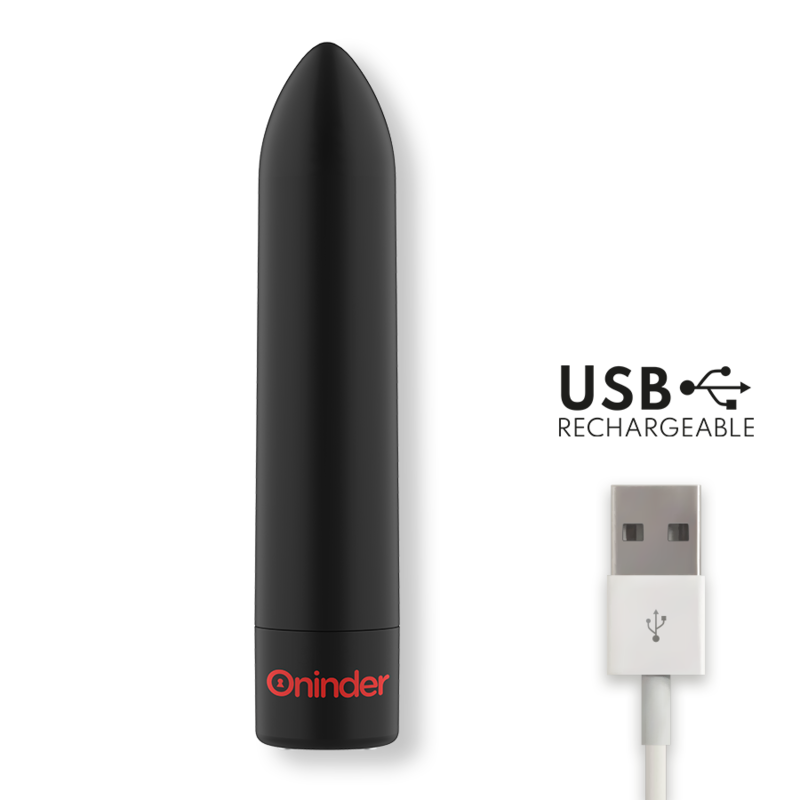 Oninder - Vibratore Berlin Nero 9 Modalità 85 x 2 Cm App Gratuita - ONINDER - Vibratori con App | erosidea.com