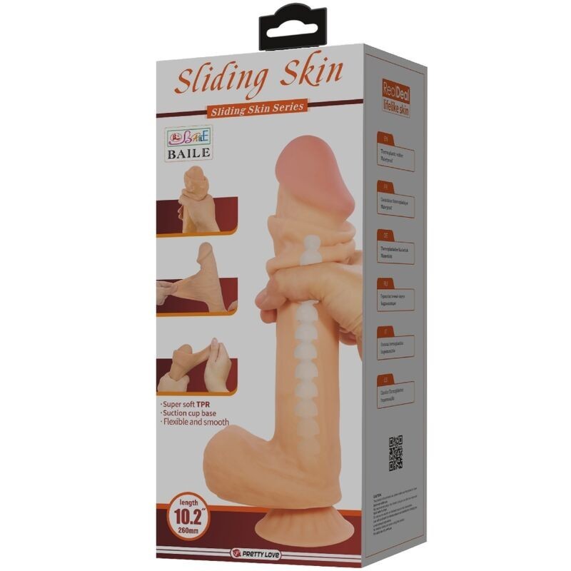 Dildo Pretty Love Sliding Skin Con Ventosa 26 Cm - PRETTY LOVE HIGH GRADE - Dildo Realistici | erosidea.com
